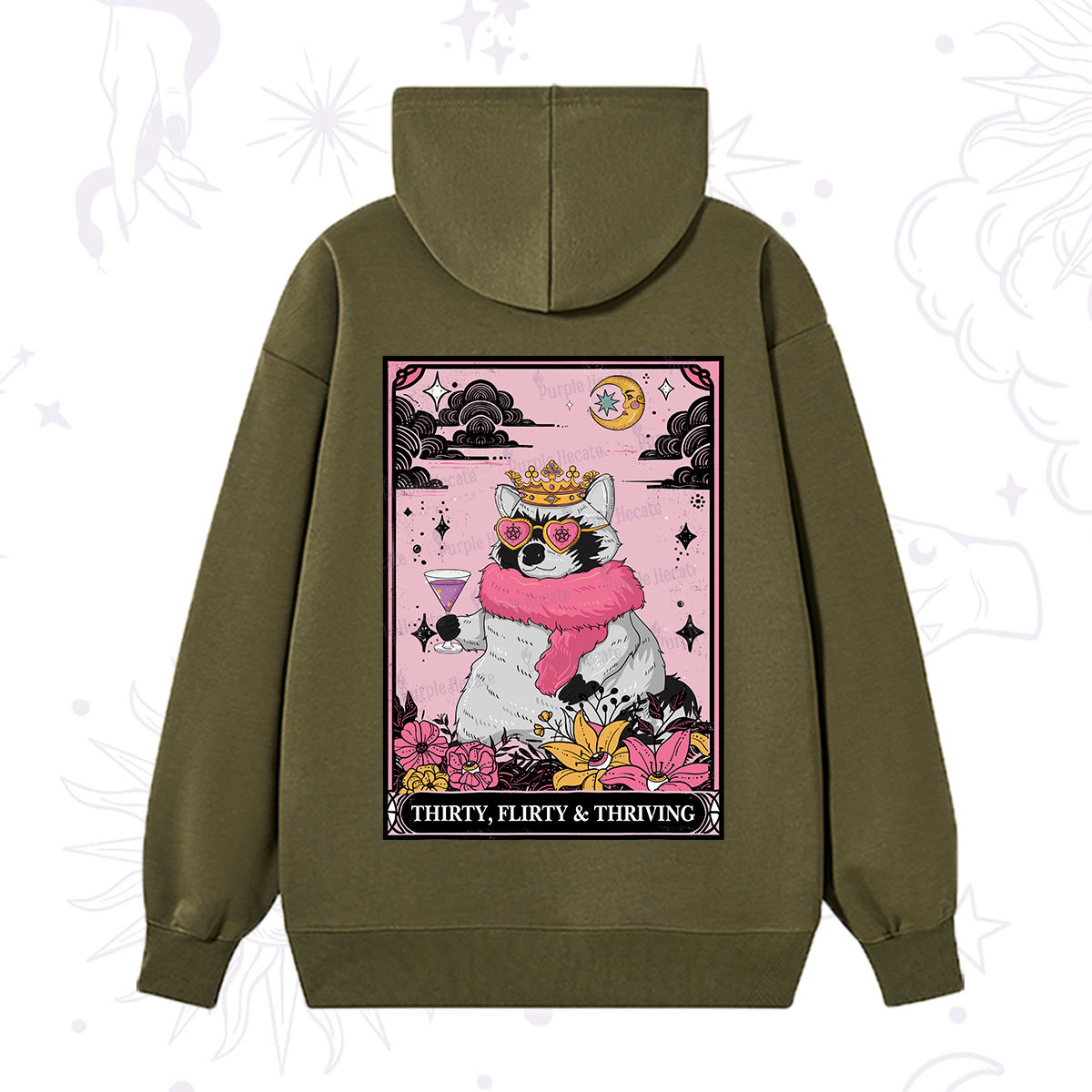 Purplehecate The Thirty Flirty Thriving Oracle Card Hoodie