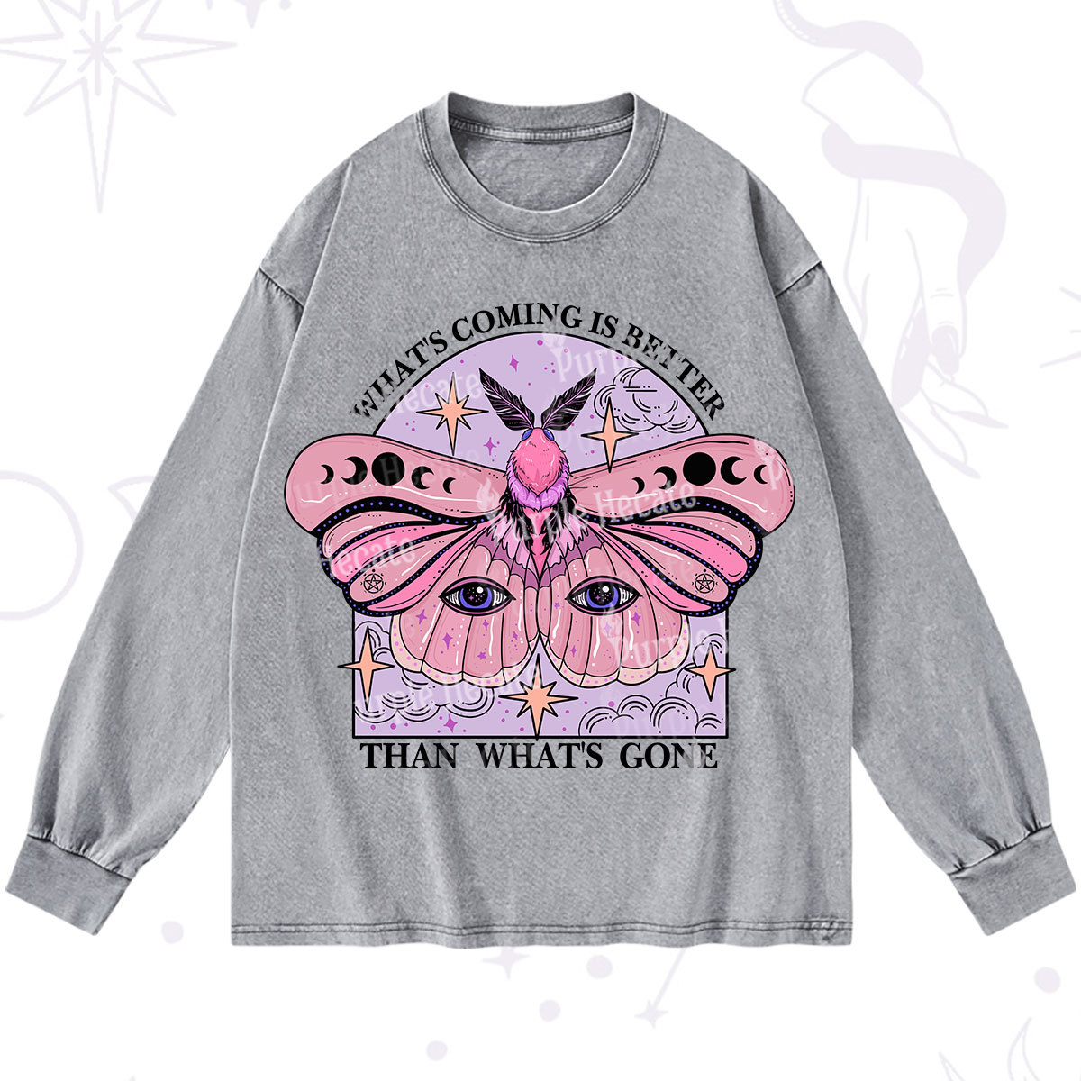 Purplehecate What's Coming Is Better Than What's Gone Washed Long Sleeve Shirt