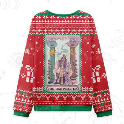 Purplehecate The High Priestess Tarot Card Ugly Christmas Sweatshirts