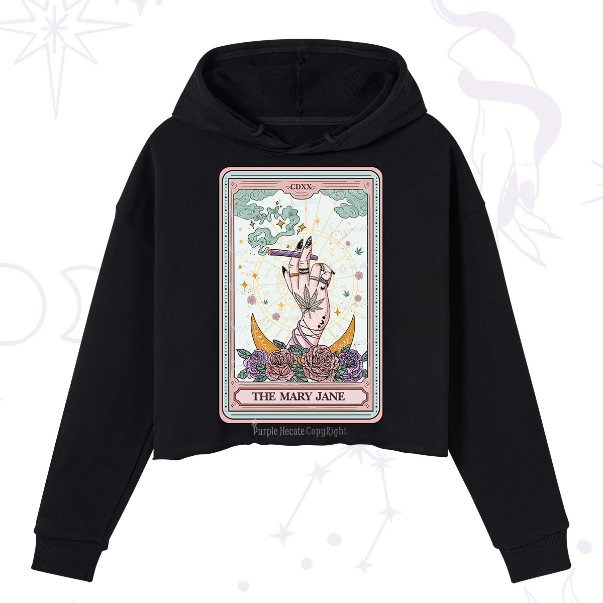 Purplehecate The Mary Jane Tarot Crop Hoodie