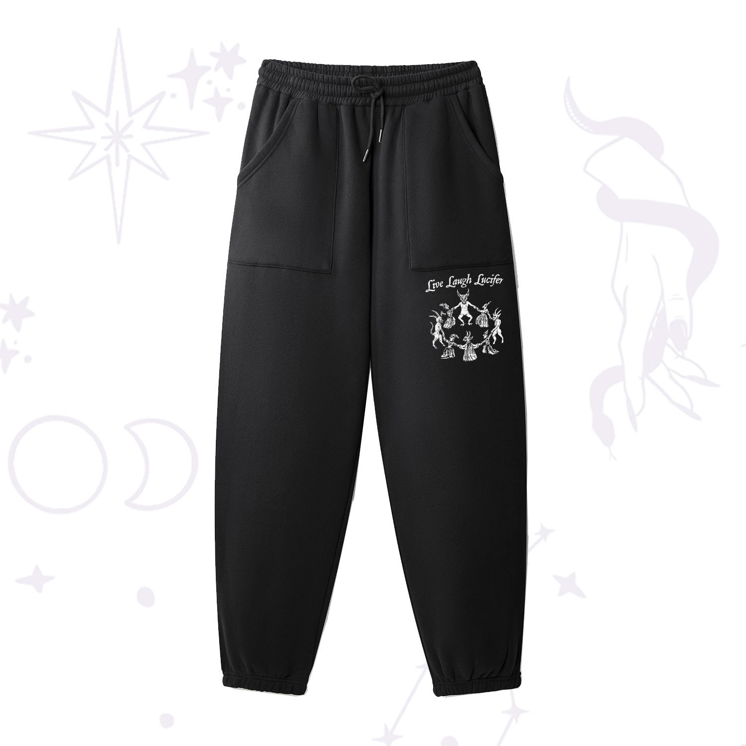 Purplehecate Live Laugh Lucifer Fleece Sweatpants