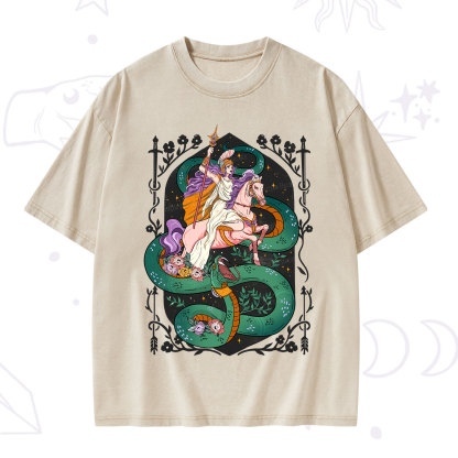 Purplehecate The Lady Knight and the Serpent Washed T-Shirt