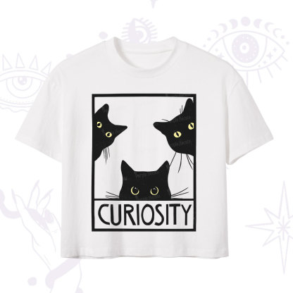 Purplehecate Curiosity Cat Crop T-Shirt