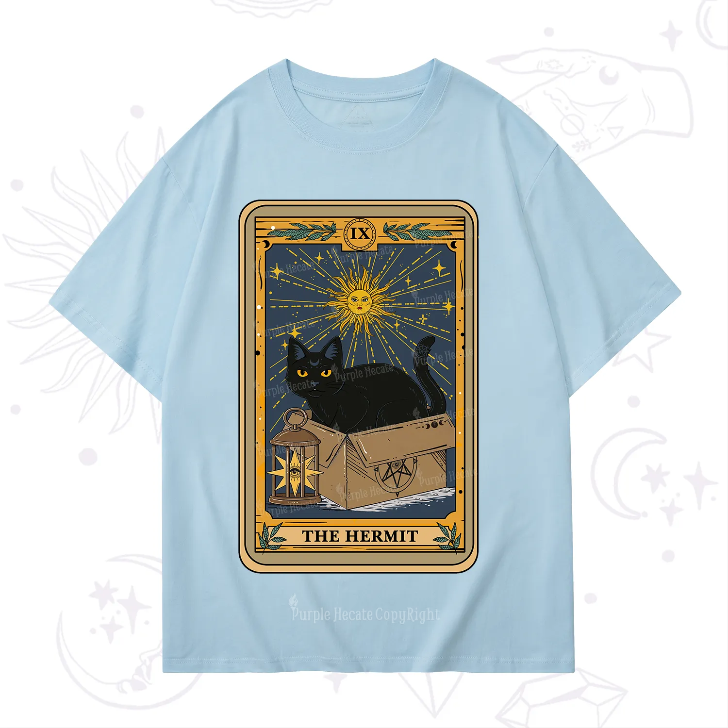 Purplehecate The Hermit Card Cat Lover T-Shirt