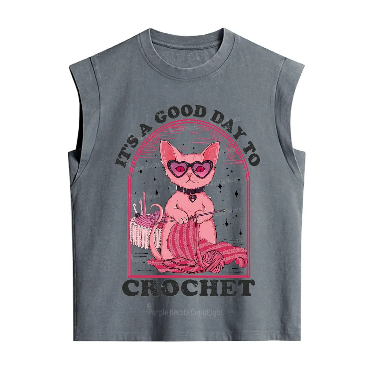 Purplehecate It's A Good Day To Crochet Vintage Washed Tank