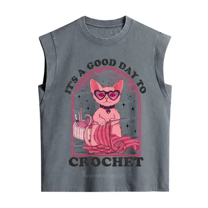 Purplehecate It's A Good Day To Crochet Vintage Washed Tank