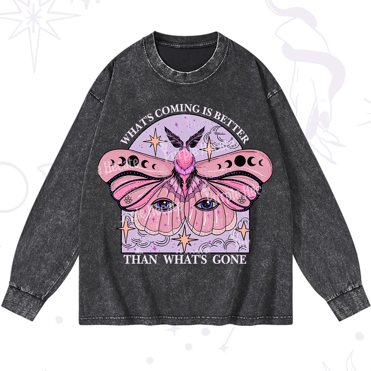 Purplehecate What's Coming Is Better Than What's Gone Washed Long Sleeve Shirt