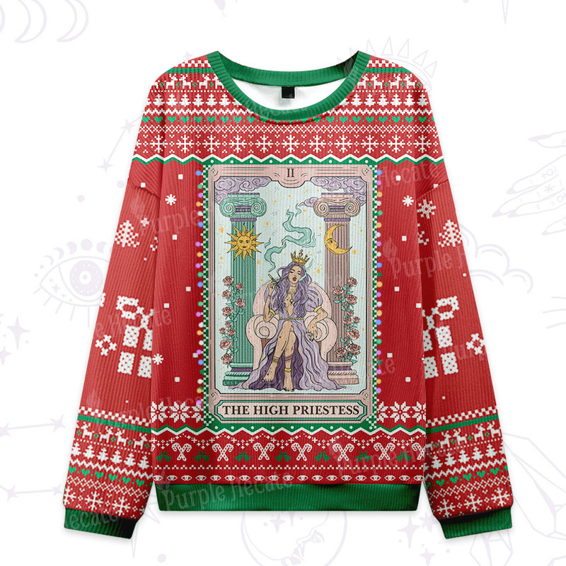 Purplehecate The High Priestess Tarot Card Ugly Christmas Sweatshirts