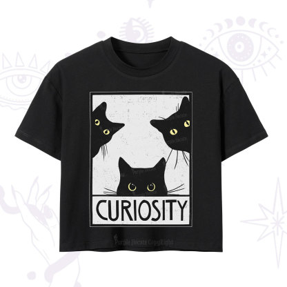 Purplehecate Curiosity Cat Crop T-Shirt