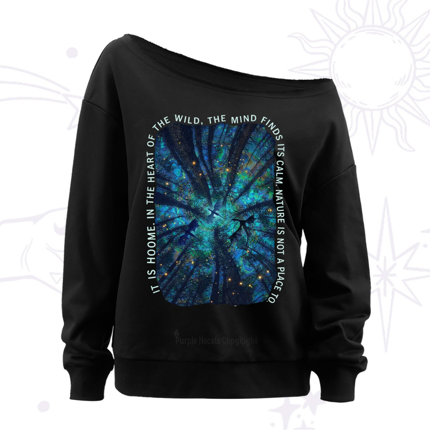 Purplehecate Forest Mindscape Night Sky Off The Shoulder Sweat