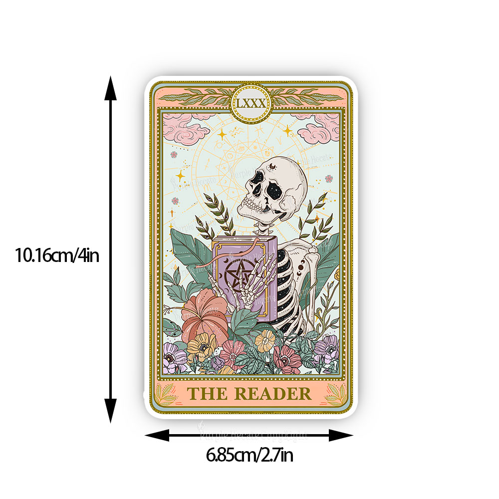 Purplehecate The Reader Occult Tarot Skeleton Sticker