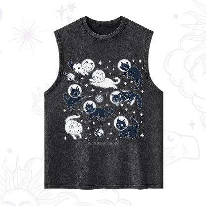 Purplehecate Cats in Space Washed Tank