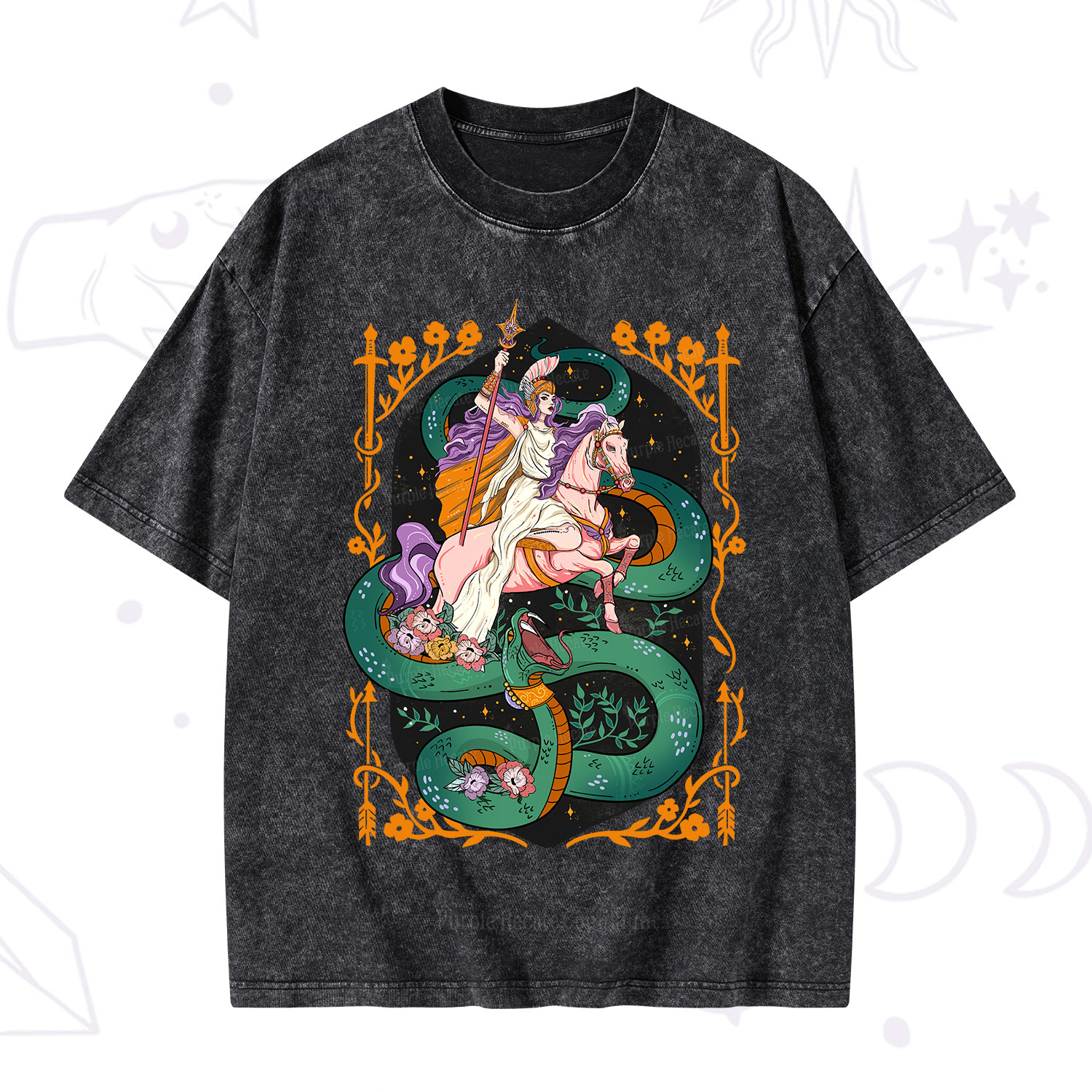 Purplehecate The Lady Knight and the Serpent Washed T-Shirt