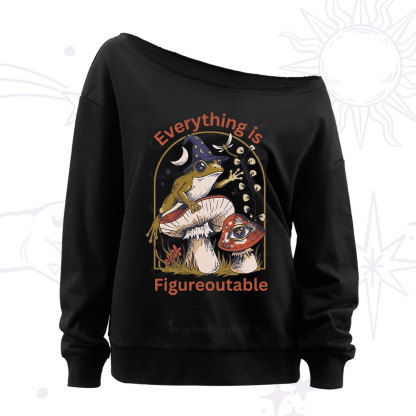 Purplehecate Everything Is Figureoutable Frog Off The Shoulder Sweatshirt