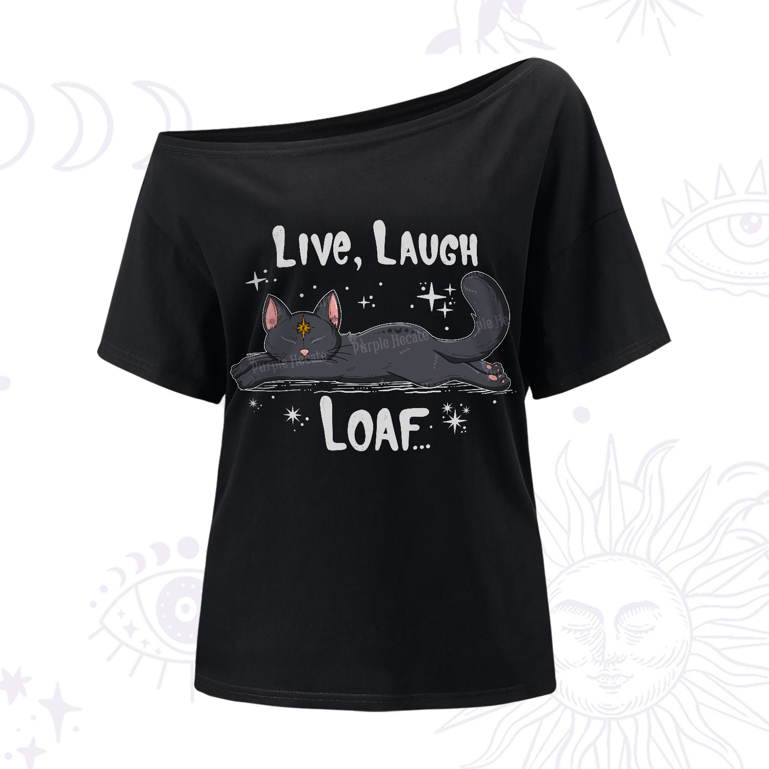 Purplehecate Live Laugh Loaf One-Shoulder T-Shirt