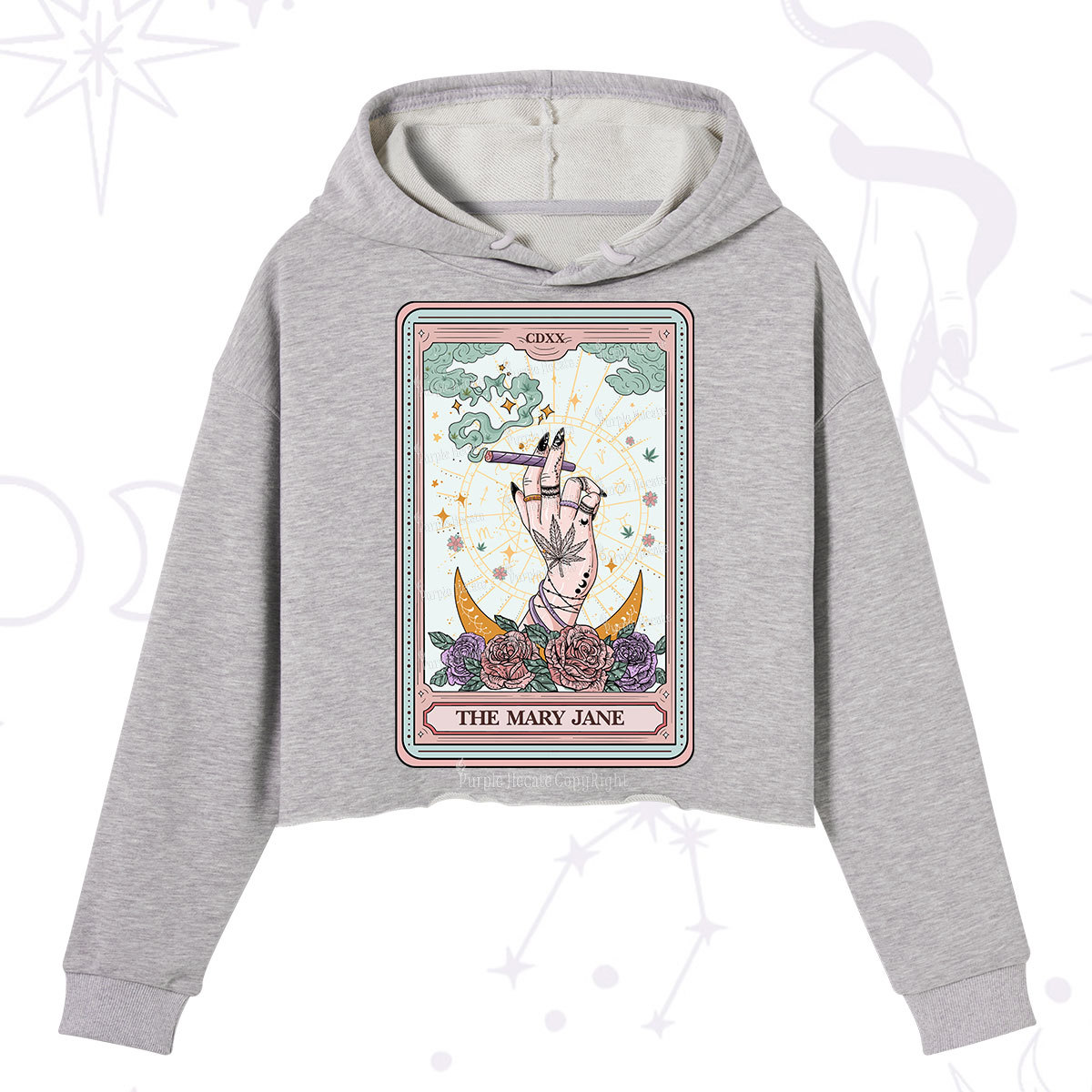 Purplehecate The Mary Jane Tarot Crop Hoodie