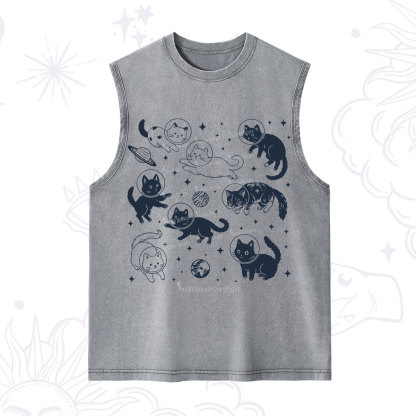 Purplehecate Cats in Space Washed Tank