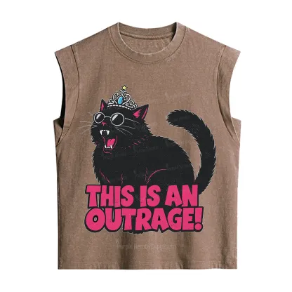 Purplehecate This is an outrage Princess Cat Vintage Washed Tank