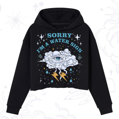 Purplehecate Sorry I'm A Water Sign Crop Hoodie