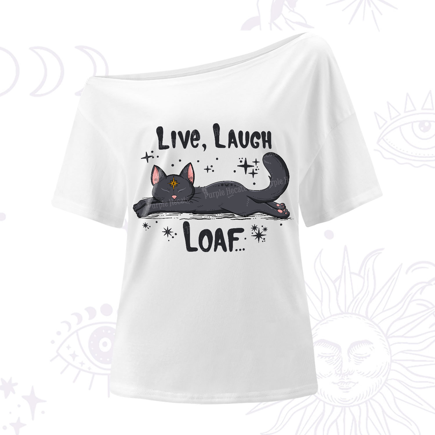 Purplehecate Live Laugh Loaf One-Shoulder T-Shirt