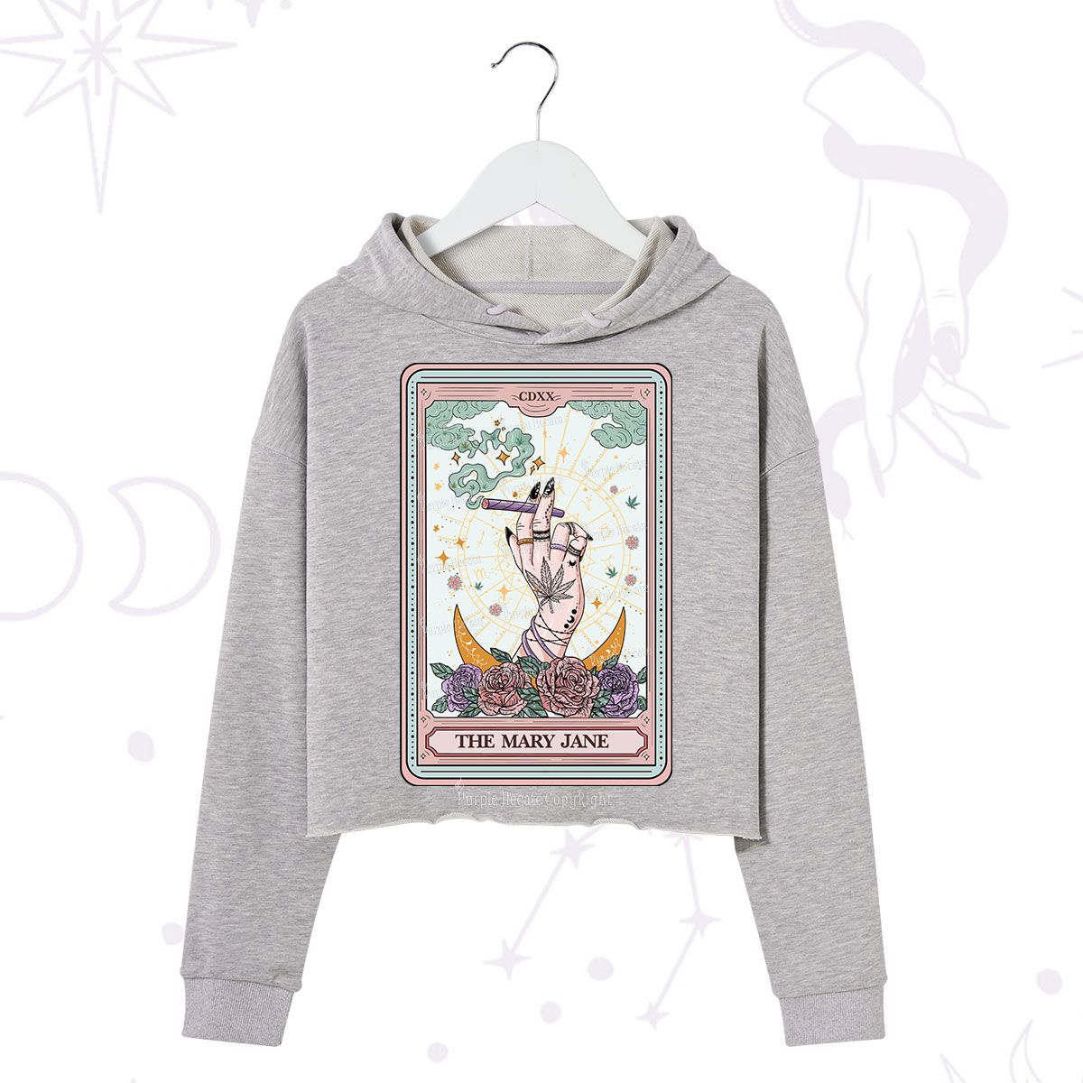 Purplehecate The Mary Jane Tarot Crop Hoodie