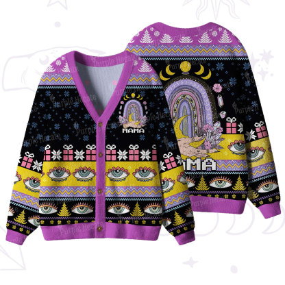 Purplehecate Gothic Mama Rainbow Ugly Cardigan Sweaters