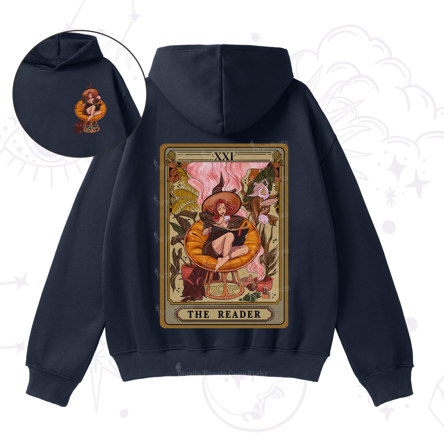Purplehecate The Reader Tarot Card Fleece Hoodie Suit