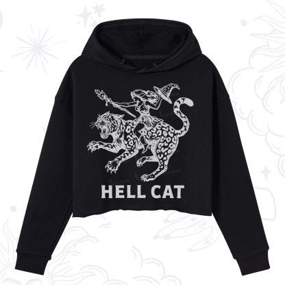 Purplehecate Hex Girl Hell Cat Crop Hoodie