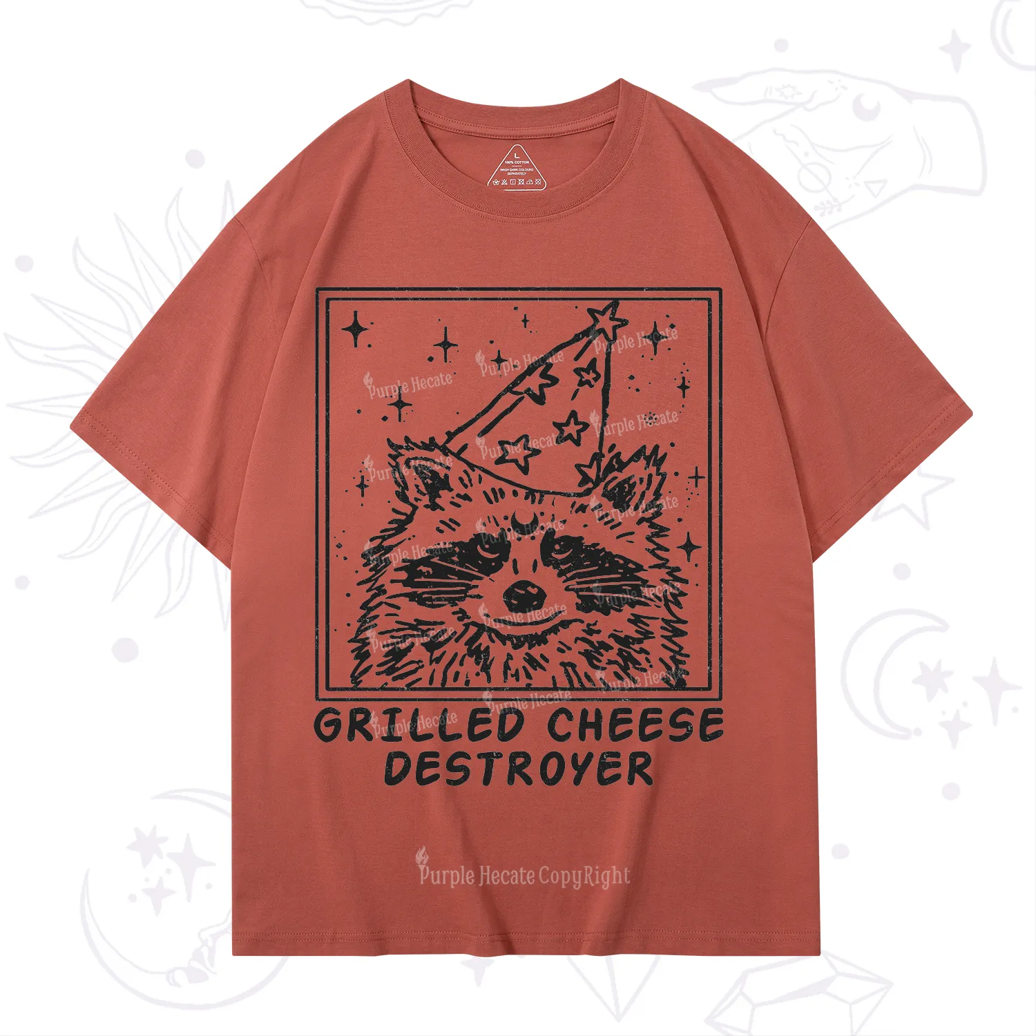 Purplehecate Grilled Cheese Destroyer Raccoon T-Shirt