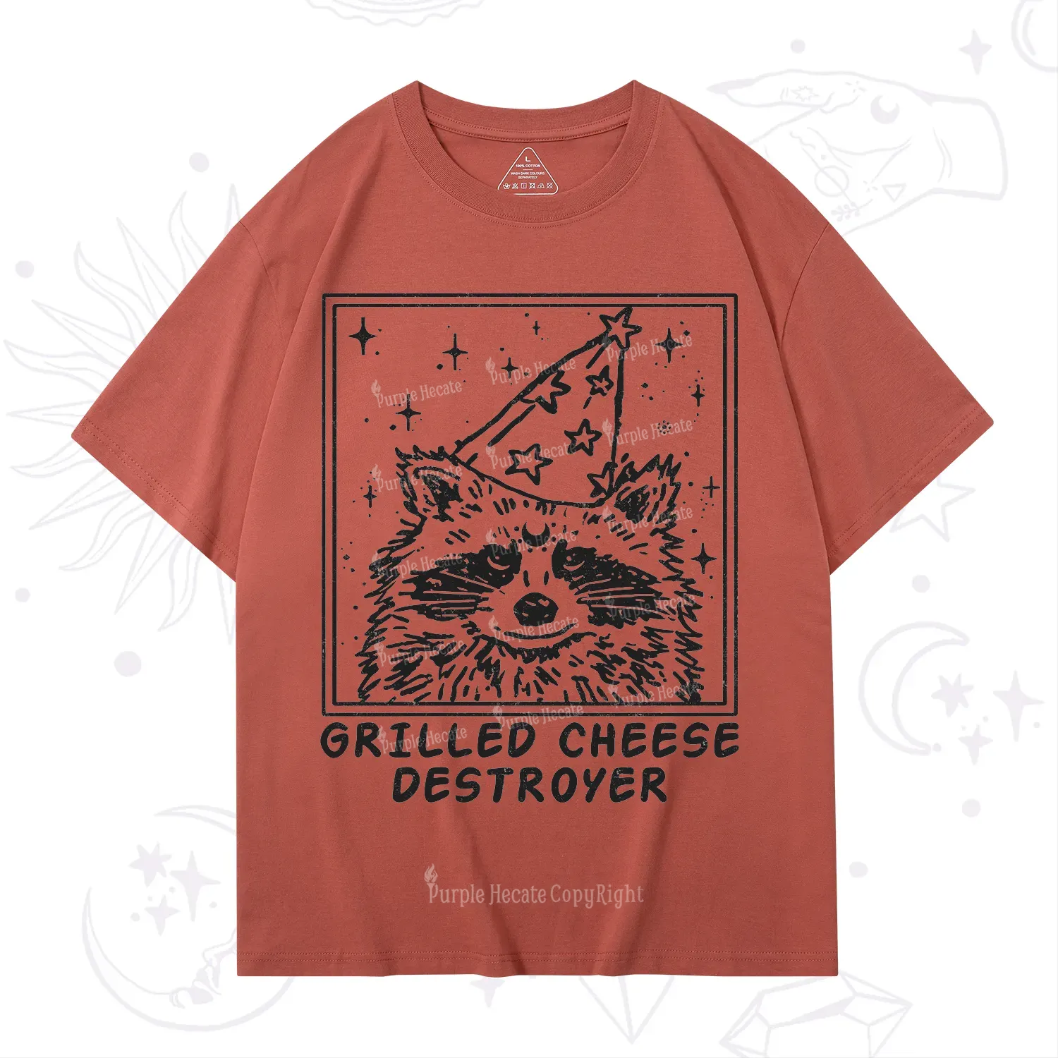 Purplehecate Grilled Cheese Destroyer Raccoon T-Shirt