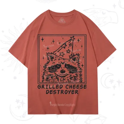 Purplehecate Grilled Cheese Destroyer Raccoon T-Shirt