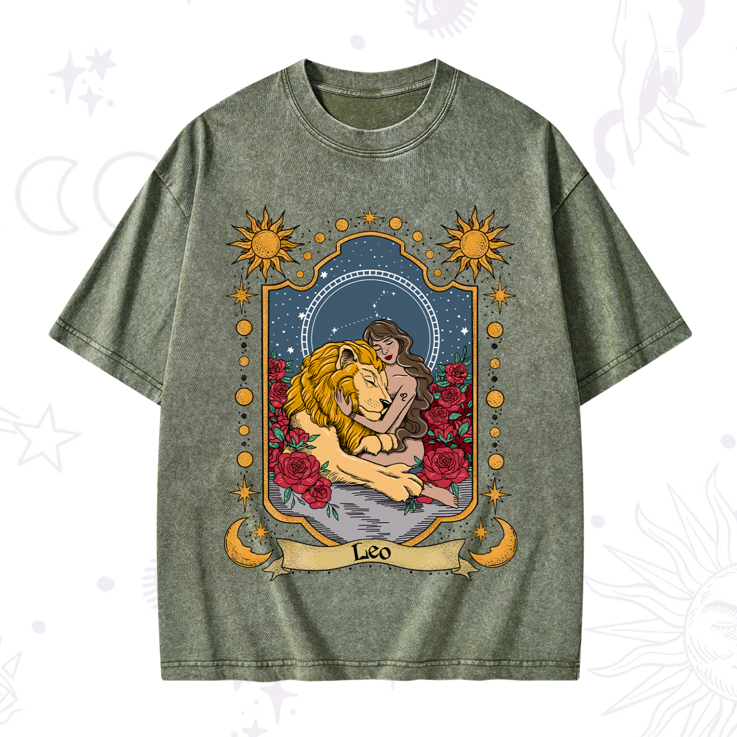 Purplehecate Leo Zodiac Washed T-Shirt