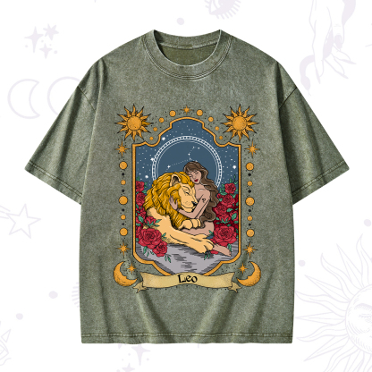 Purplehecate Leo Zodiac Washed T-Shirt
