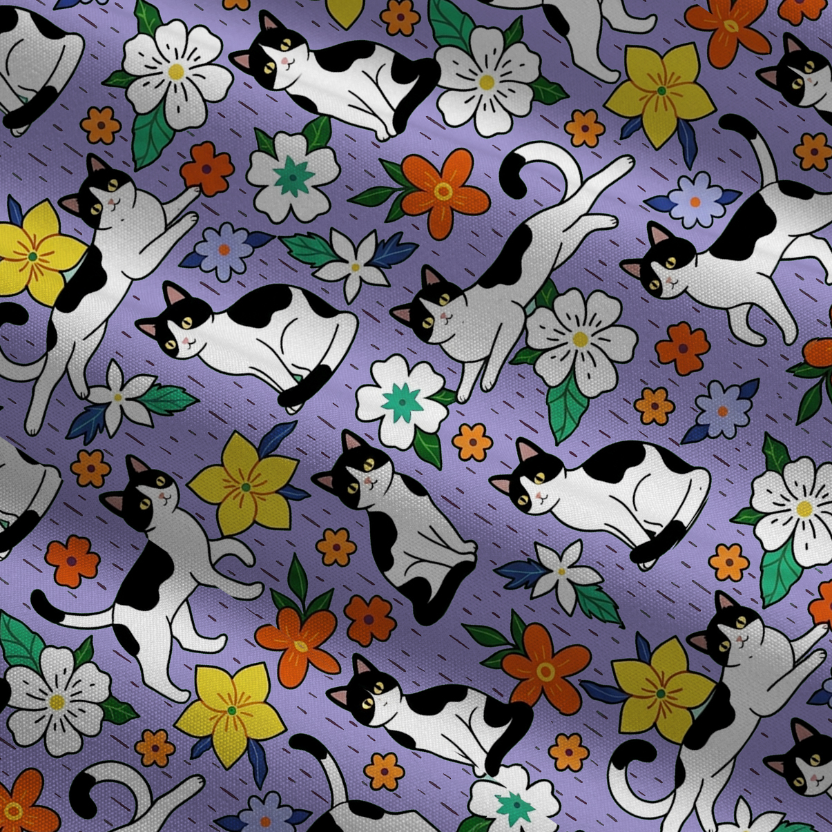 Purplehecate Enchanted Spring Whispering Cat Tie Shoulder Maxi Dress