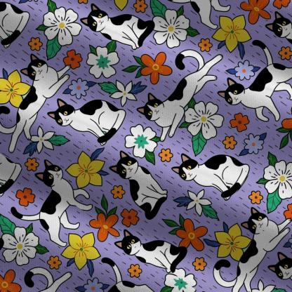 Purplehecate Enchanted Spring Whispering Cat Tie Shoulder Maxi Dress