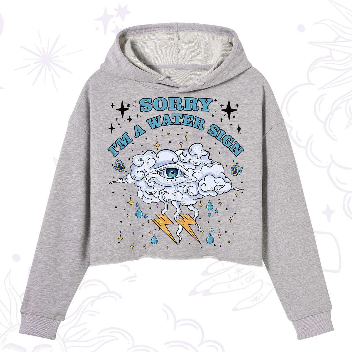 Purplehecate Sorry I'm A Water Sign Crop Hoodie