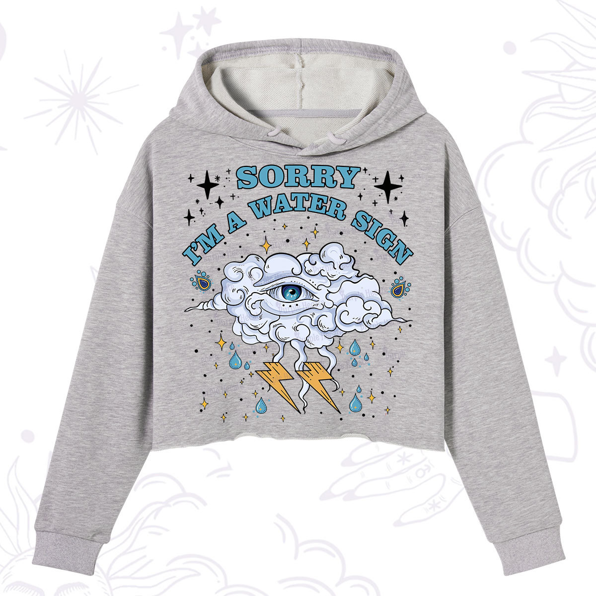 Purplehecate Sorry I'm A Water Sign Crop Hoodie