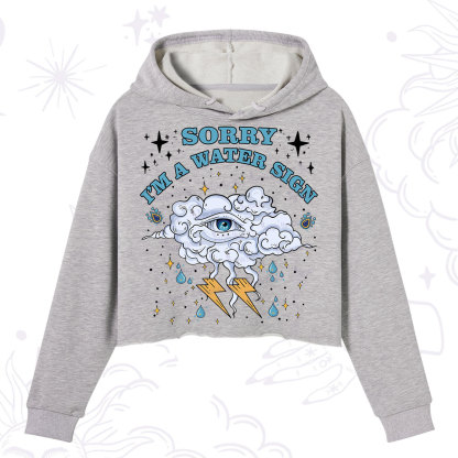 Purplehecate Sorry I'm A Water Sign Crop Hoodie