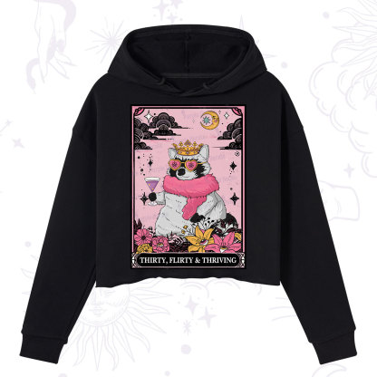Purplehecate The Thirty Flirty Thriving Oracle Card Crop Hoodie