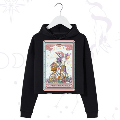 Purplehecate The Beep Beep Birthday Bitch Tarot Crop Hoodie