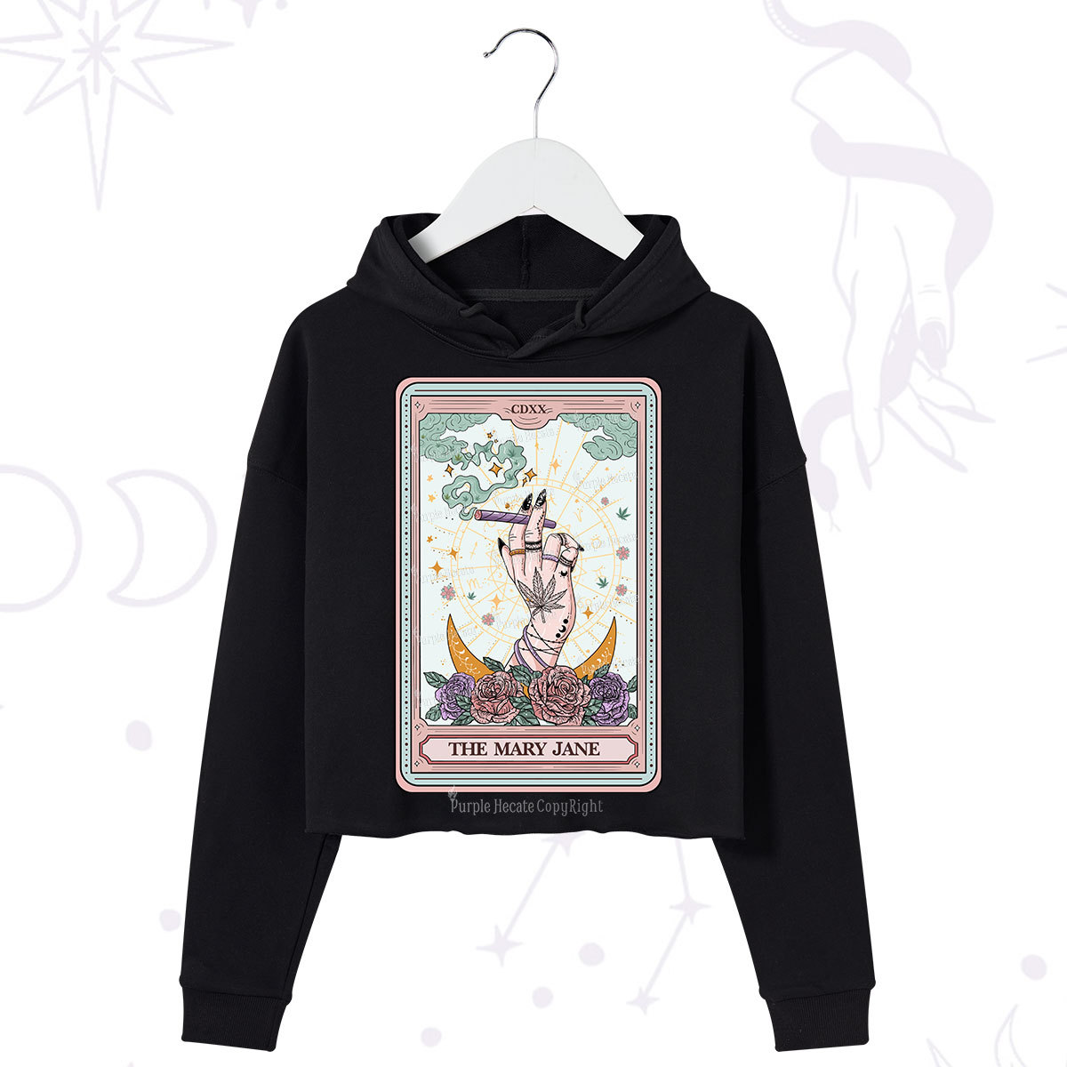 Purplehecate The Mary Jane Tarot Crop Hoodie