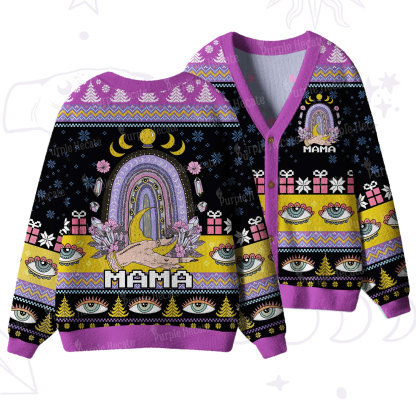 Purplehecate Gothic Mama Rainbow Ugly Cardigan Sweaters