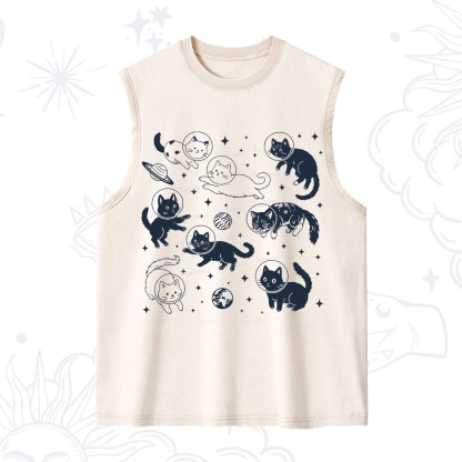 Purplehecate Cats in Space Washed Tank