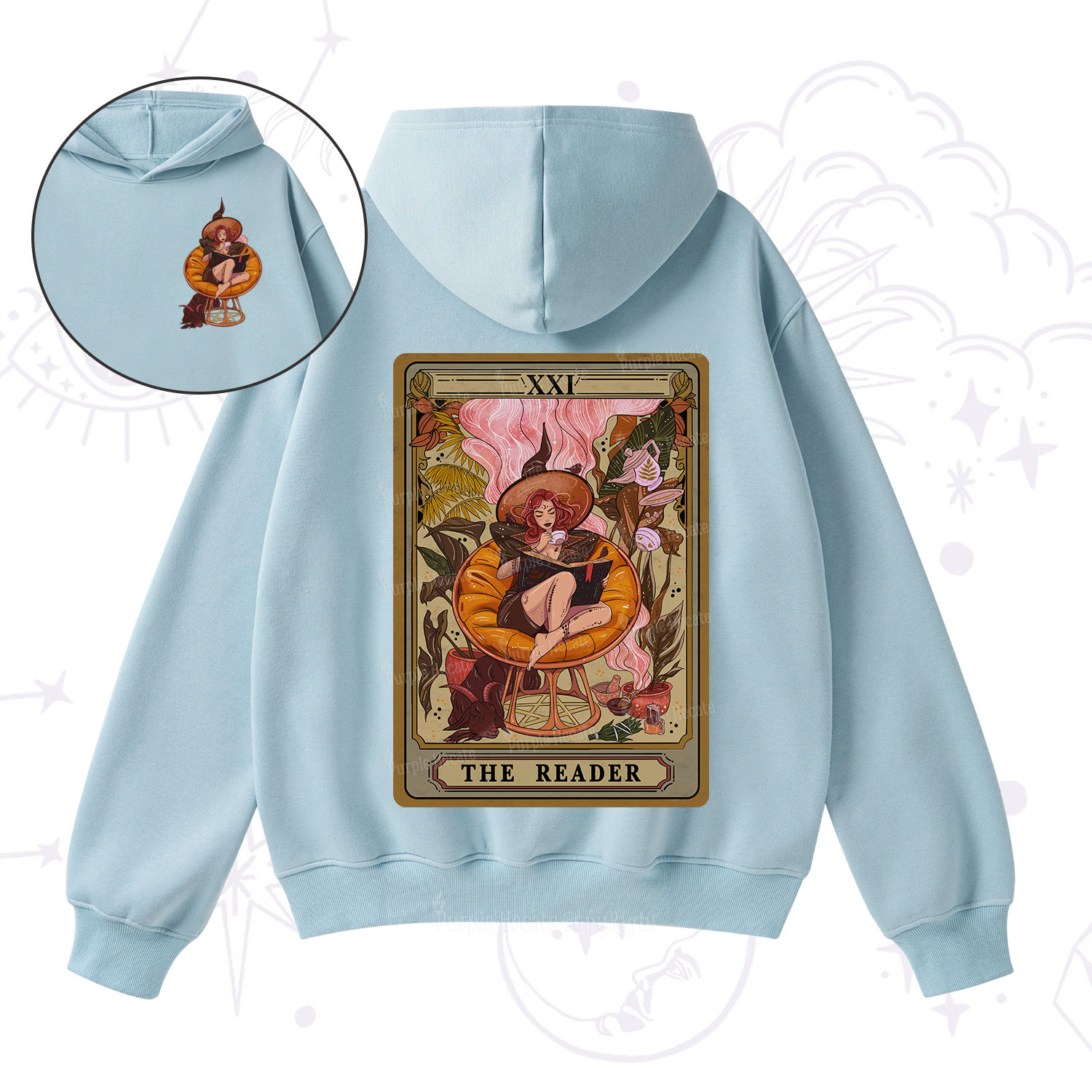 Purplehecate The Reader Tarot Card Fleece Hoodie Suit