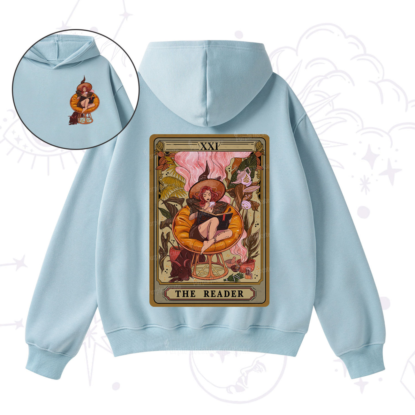 Purplehecate The Reader Tarot Card Fleece Hoodie Suit
