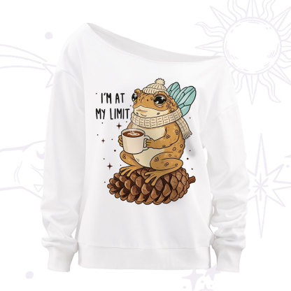 Purplehecate I'm At My Limit Funny Frog Off The Shoulder Sweatshirt
