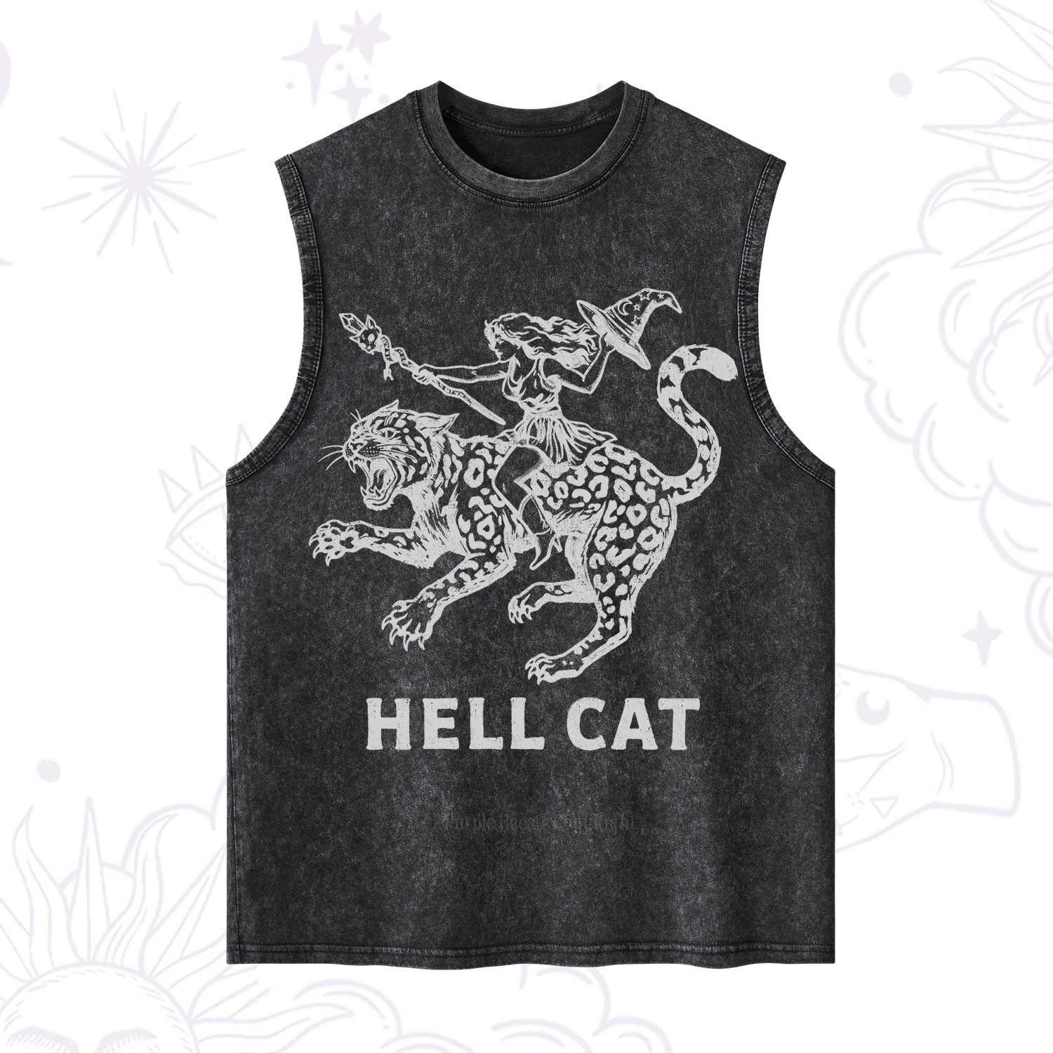 Purplehecate Hex Girl Hell Cat Washed Tank