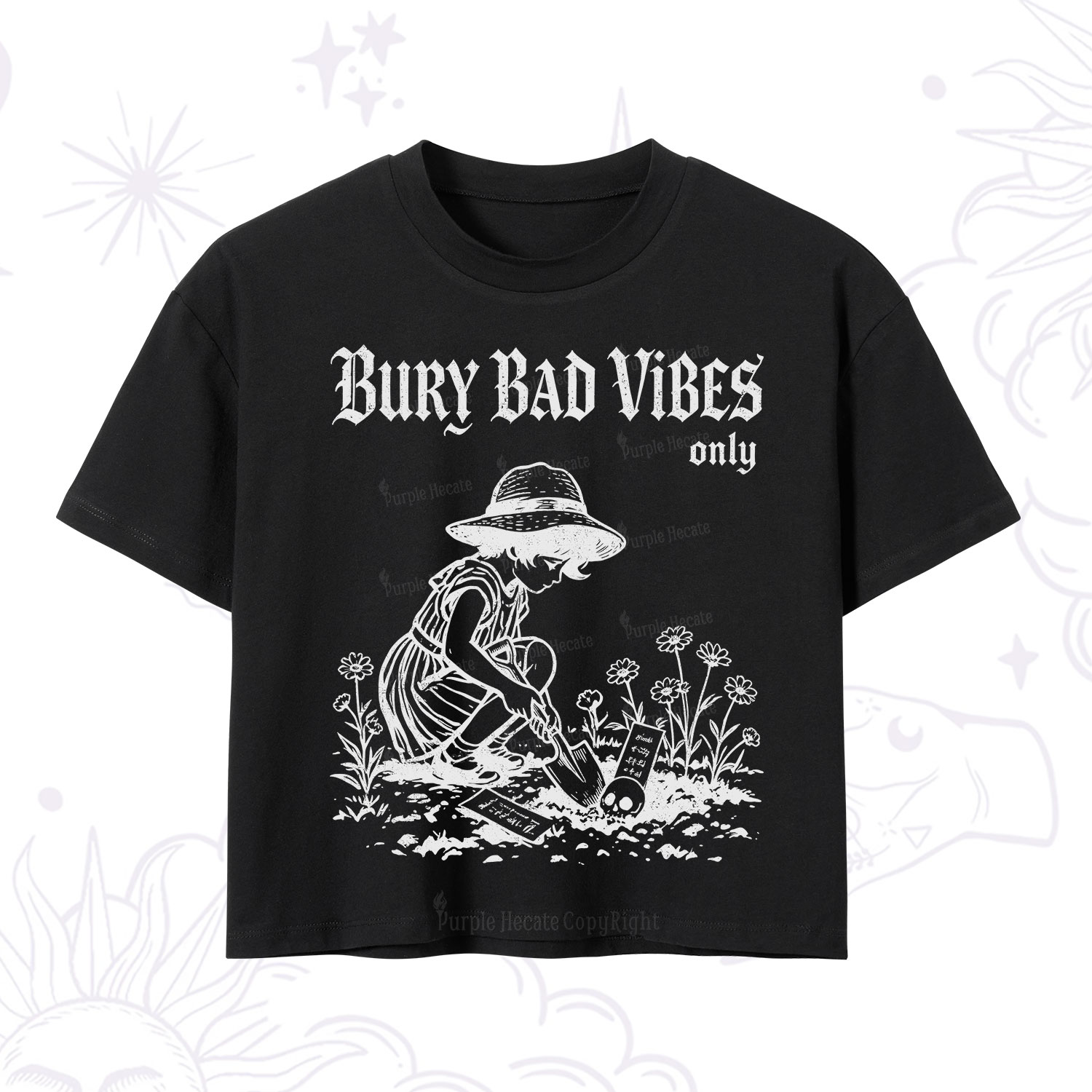 Purplehecate Bury Bad Vibes Only Crop T-Shirt