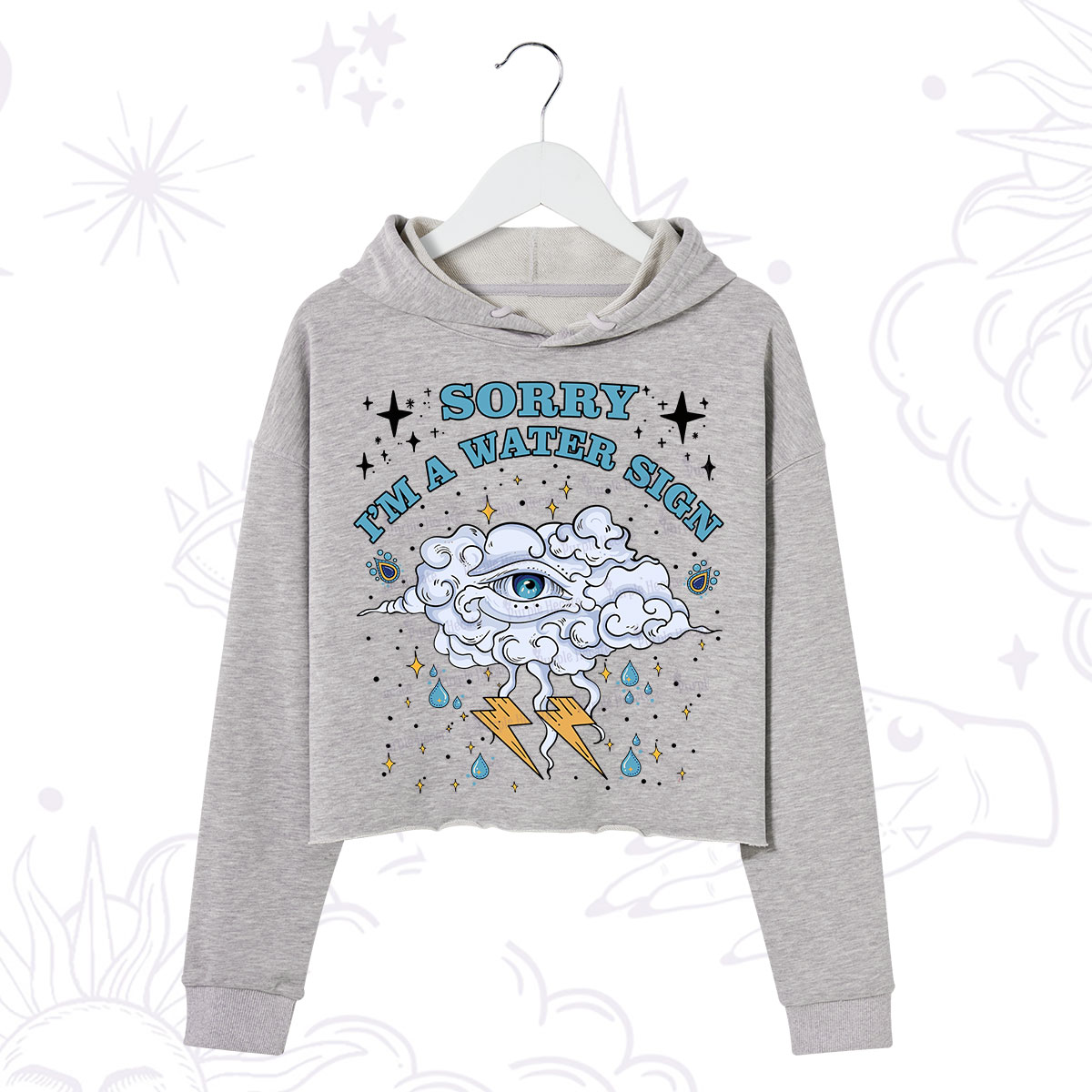 Purplehecate Sorry I'm A Water Sign Crop Hoodie