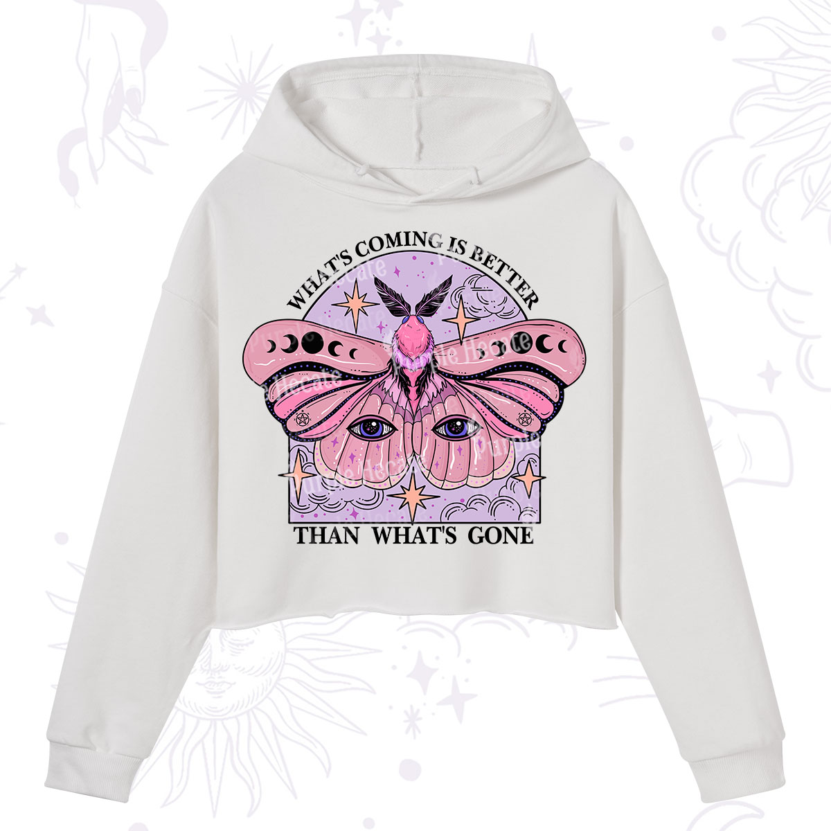Purplehecate What's Coming Is Better Than What's Gone Crop Hoodie
